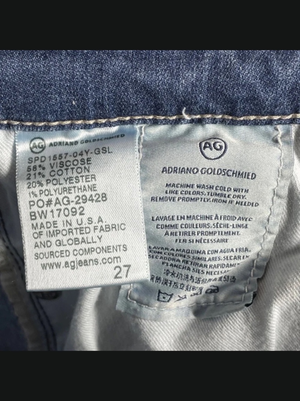 Adriano Goldschmied Jeans Womens 27 blue denim prima crop skinny designer casual - Picture 6 of 9